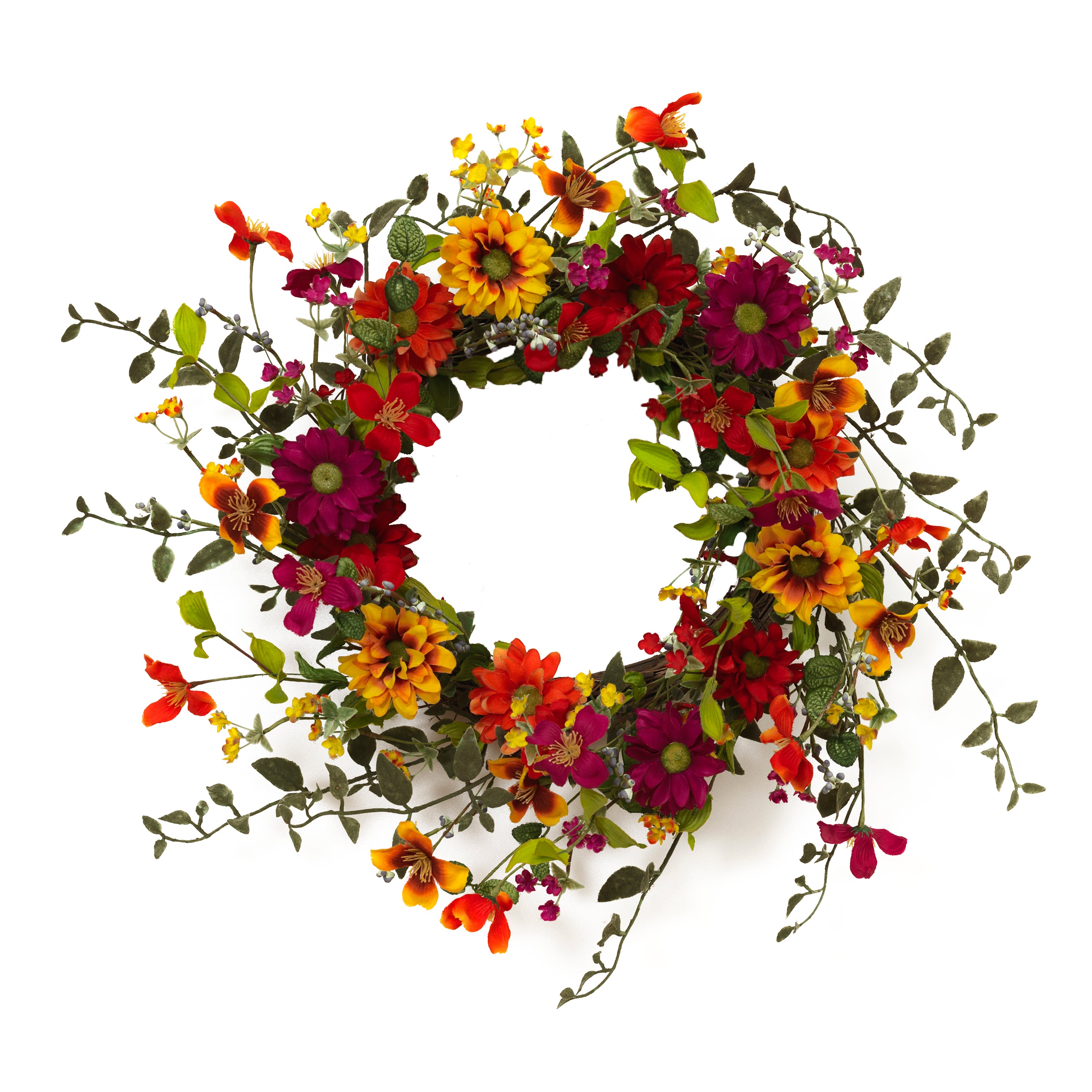 24 in Summer Wild Flower Twig Wreath